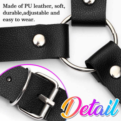 Leather Body Harness Belt Fashion Black Waist Belts Punk Adjustable Body Accessories for Women