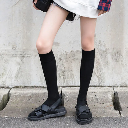 Gothic punk Harajuku star and moon knee socks with retro Y2K ouija board design for women and girls