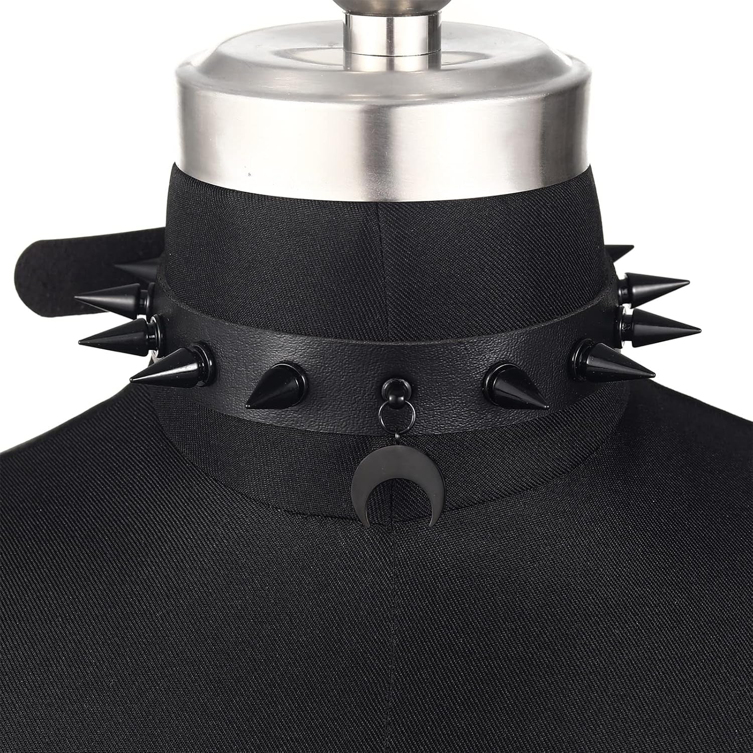 Goth Choker Necklaces for Women Leather Collar Spiked Chokers Moon Cross Pendants Cosplay Gothic Accessories