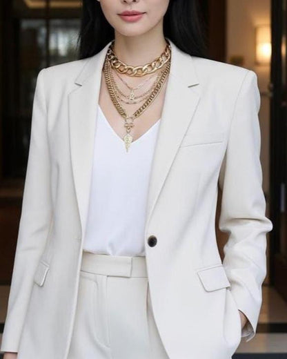 Gold Layered Multi Strand Chunky Chain Choker Collar Necklace Set - Handmade Luxury Statement Jewelry