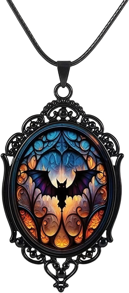 HPMAISON vintage gothic crow choker necklace featuring dark chic design, perfect for Halloween and vampire-inspired costumes.