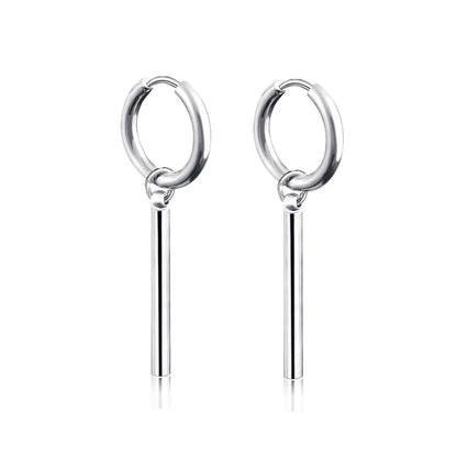 New Punk Stainless Steel Chain Hoop Earrings for Women Men 2021 Trendy Goth Pop Hip Hop Pendants Ear Jewelry Accessories Earring