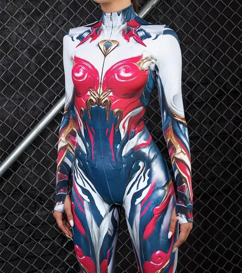 Sexy Halloween Muscle Cosplay Bodysuit for Women - High-Waisted Rave Outfit