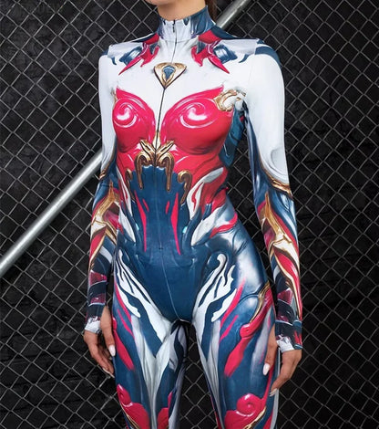 Sexy Halloween Muscle Cosplay Bodysuit for Women - High-Waisted Rave Outfit