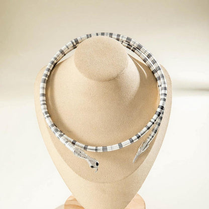 Goth Snake Necklaces for Women Punk Snake Necklace Bendable Snakes Choker Necklace Medusa Necklaces Halloween Prom Jewelry Costume Emo Accessories Style5