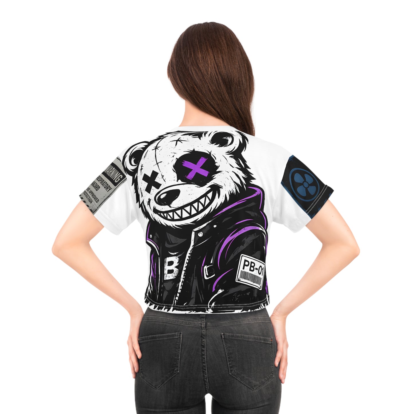 Nobody Woke It Alone Crop Tee (AOP) — VIOLET