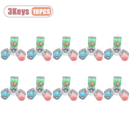 Cat Paw Clicker Keychain with LED Light - Stress Relief Fidget Toy for Anxiety - Portable and Fun!