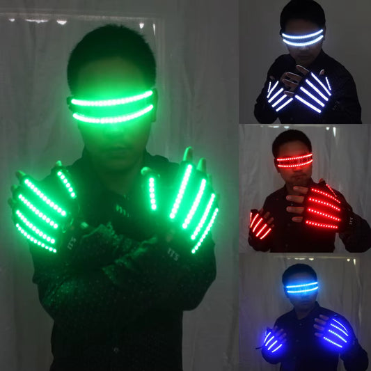 Glow in the Dark LED Rave Gloves - Flashing Light Up Mittens for Parties & Halloween Fun!