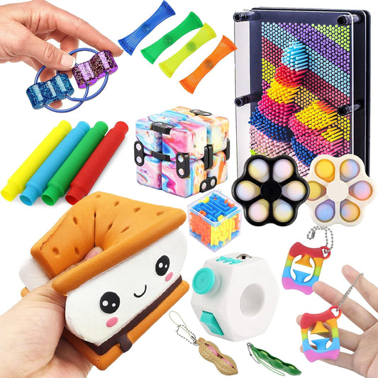 Ultimate 20-Piece Fidget Toy Set for Stress Relief - Perfect for Adults and Teens with ADHD and Autism