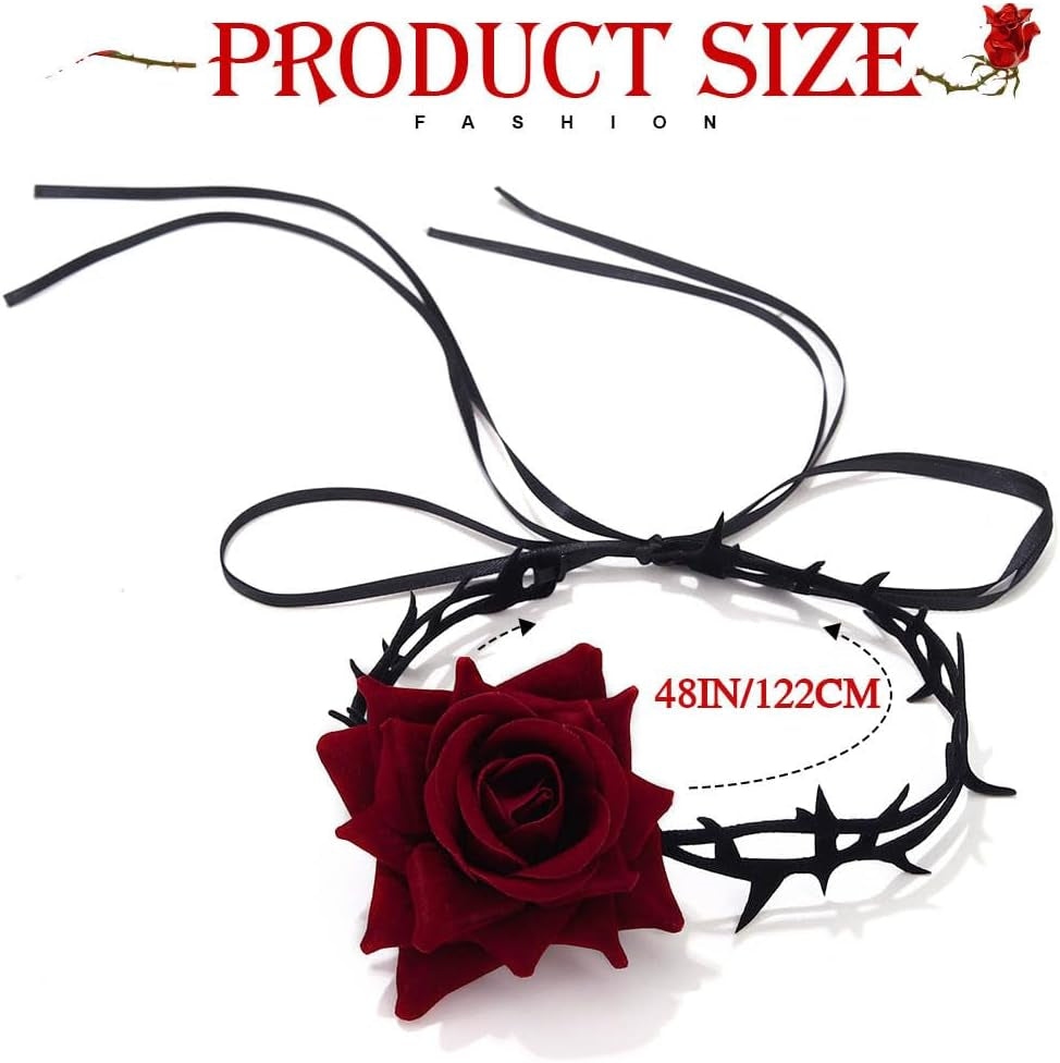 Flower Choker Necklace Black Velvet Necklaces Halloween Floral Choker Jewelry Accessories for Women