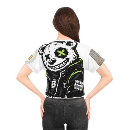Rated 190 dB Crop Tee (AOP) — Charcoal, SAFETY