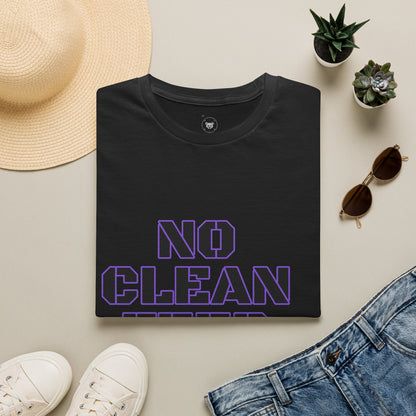 T‑Shirt — "NO CLEAN FEED" Graphic Tee (Bold Purple Typographic Design)