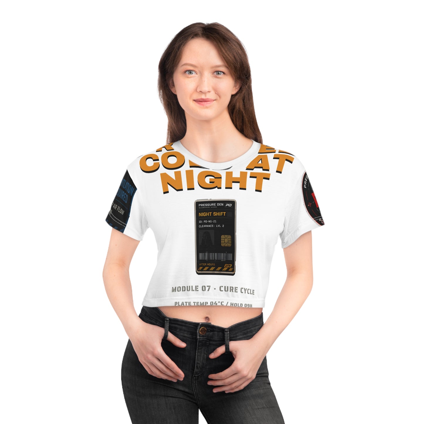 Cold Cured Crop Tee (AOP) — After Hours