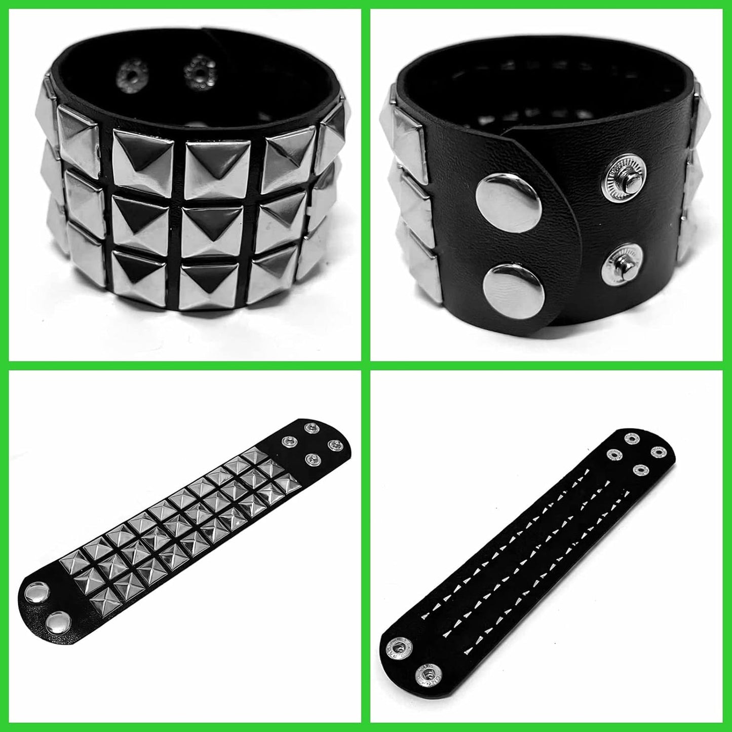 Studded Leather Choker Necklace and Bracelets Set for 80S 90S Vintage Women Men Punk Rock Emo Goth Jewelry Scene Costume Accessories