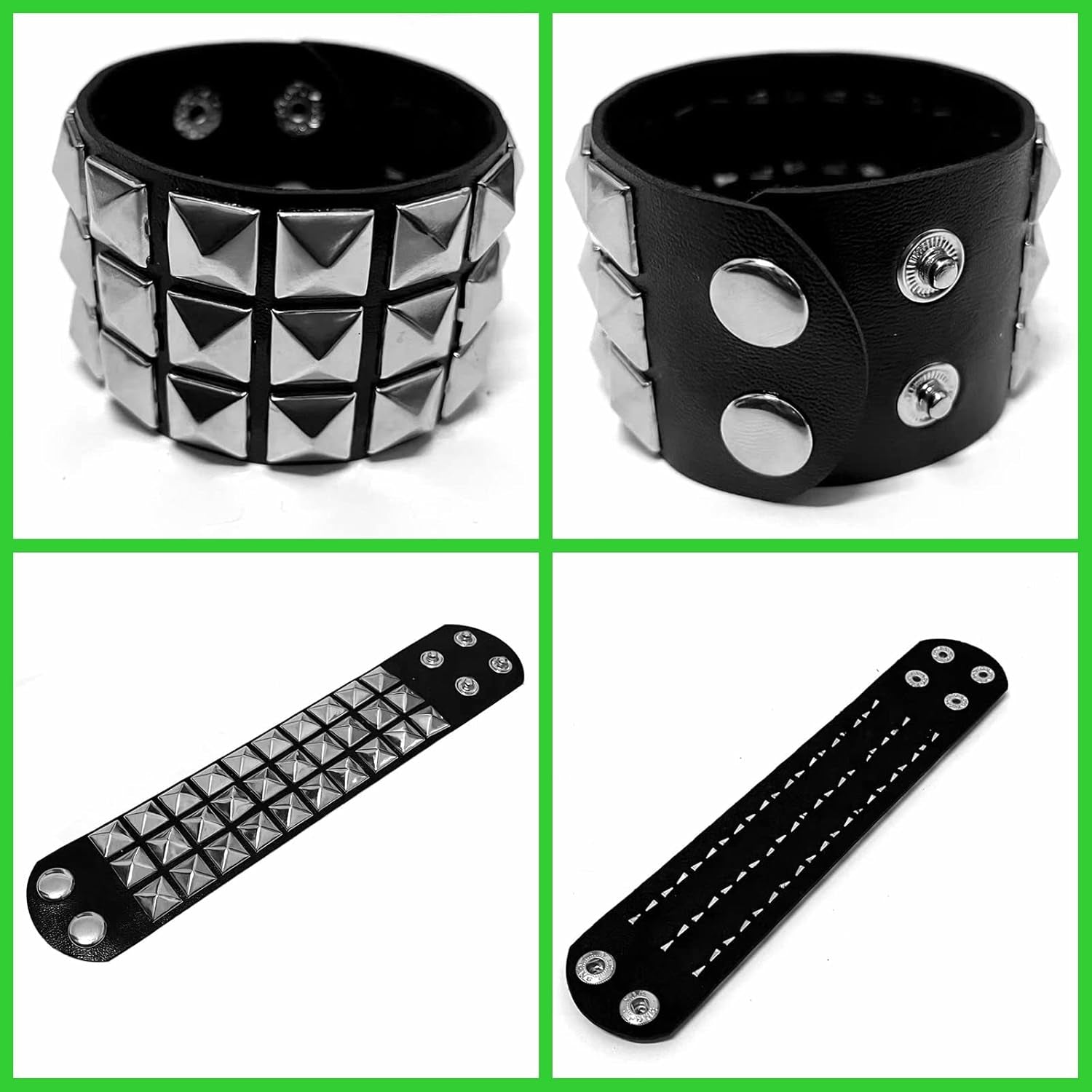 Studded Leather Choker Necklace and Bracelets Set for 80S 90S Vintage Women Men Punk Rock Emo Goth Jewelry Scene Costume Accessories