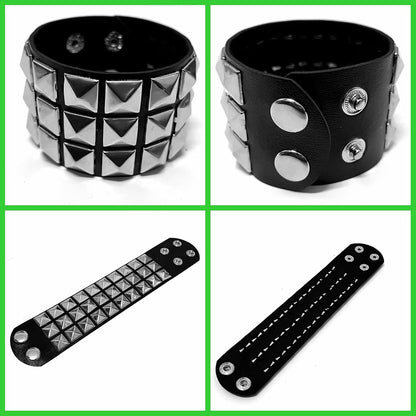 Studded Leather Choker Necklace and Bracelets Set for 80S 90S Vintage Women Men Punk Rock Emo Goth Jewelry Scene Costume Accessories
