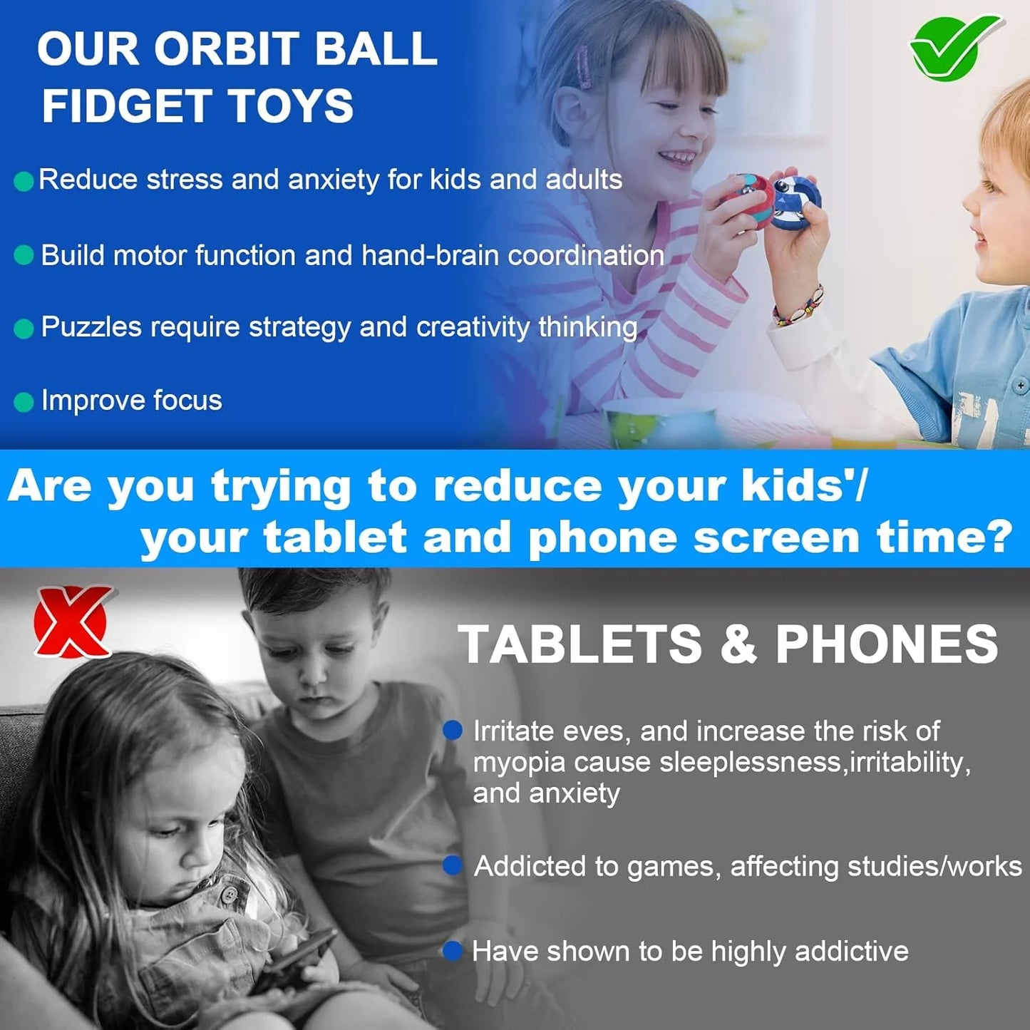 Ultimate Orbit Ball Fidget Toy - Sensory Stress Relief Infinity Cube with Creative Beads Track for Kids and Adults with ADHD and Autism