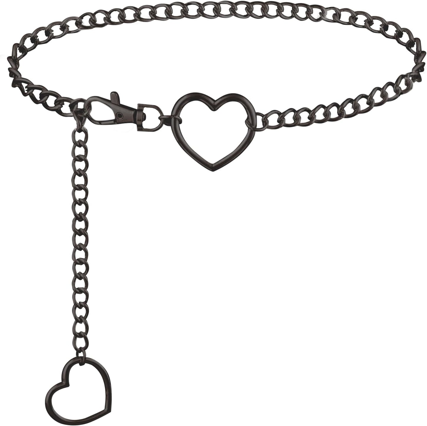 FNQUFUJ vintage heart waist chain, adjustable body jewelry draped around waist, perfect with dresses and jeans for effortless style.