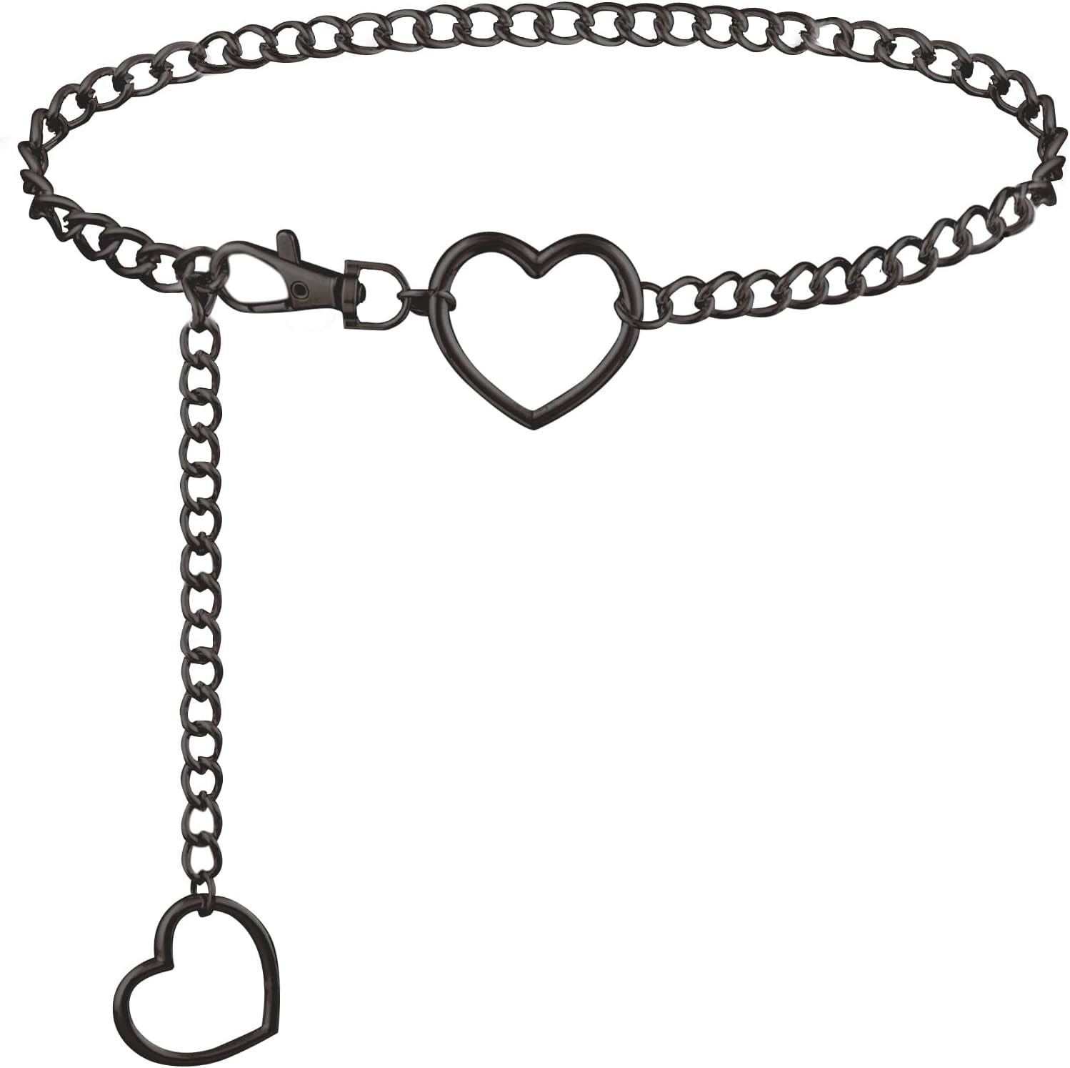 FNQUFUJ vintage heart waist chain, adjustable body jewelry with a vintage design, worn over dresses or jeans.