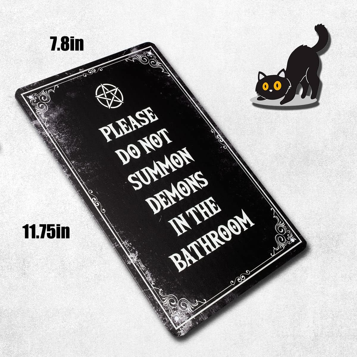 IRISIVITA Spooky Metal Sign, Please Do Not Summon Demons in the Bathroom, Gothic Wall Art, Halloween Decorations, Witchy & Goth Room Decor