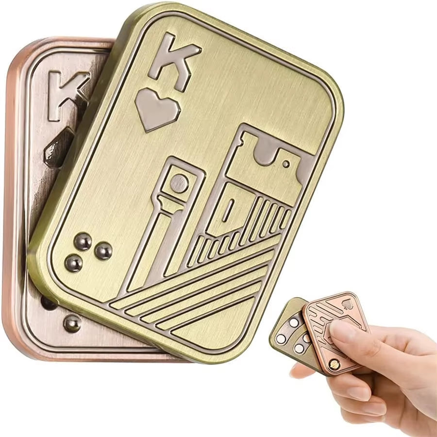 Metal Fidget Slider - Stress Relief Poker Push Card Toy for Office & Desk | Perfect Gift for Adults & Kids