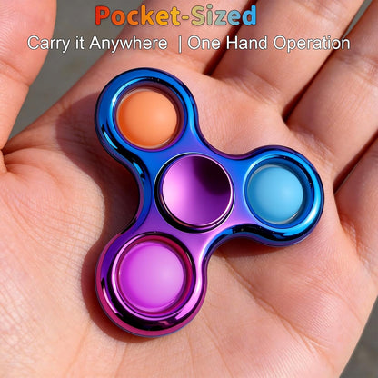 Stress Relief Fidget Toy 3-Pack - Pop Fidget Spinner for Kids & Adults, Perfect for Autism and ADHD Sensory Play
