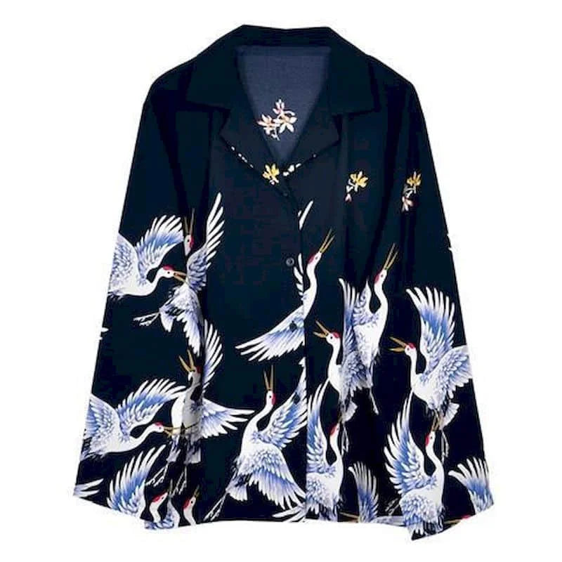 Long sleeve goth shirt for men and women featuring a lightning design, Korean Harajuku style, perfect for spring and autumn fashion.
