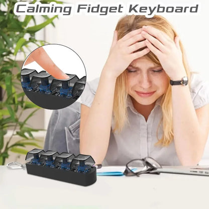 Transparent Fidget Keyboard Keycaps - DIY Anti-Anxiety Party Toy in Black & White