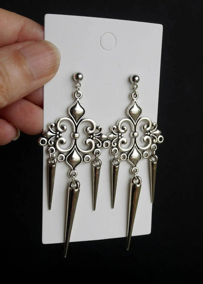Grunge Accessories Cross Rivet Drop Earrings Punk Charms Earrings Goth Jewelry Korean Fashion Earrings for Women