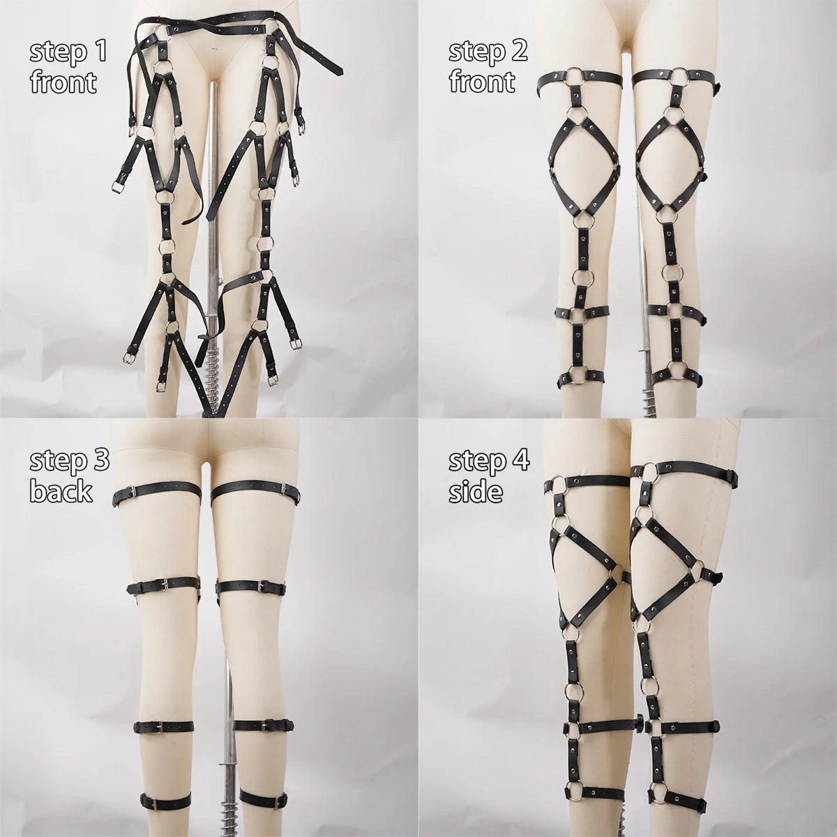 Women Fashion Leather Suspender for Legs Street Style Straps Thigh Bondage Harness Caged Leg Harness Goth Clothing Accessories