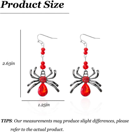 ULLKEL Gothic spider, bat, and witch hat earrings, statement jewelry for alt aesthetic, punk cosplay, and spooky themed looks.