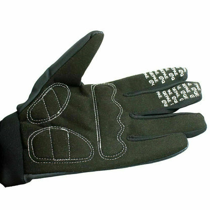 Gothic biker skeleton bone full finger gloves for racing, cycling, and mechanics, featuring black skeleton design and full finger coverage.