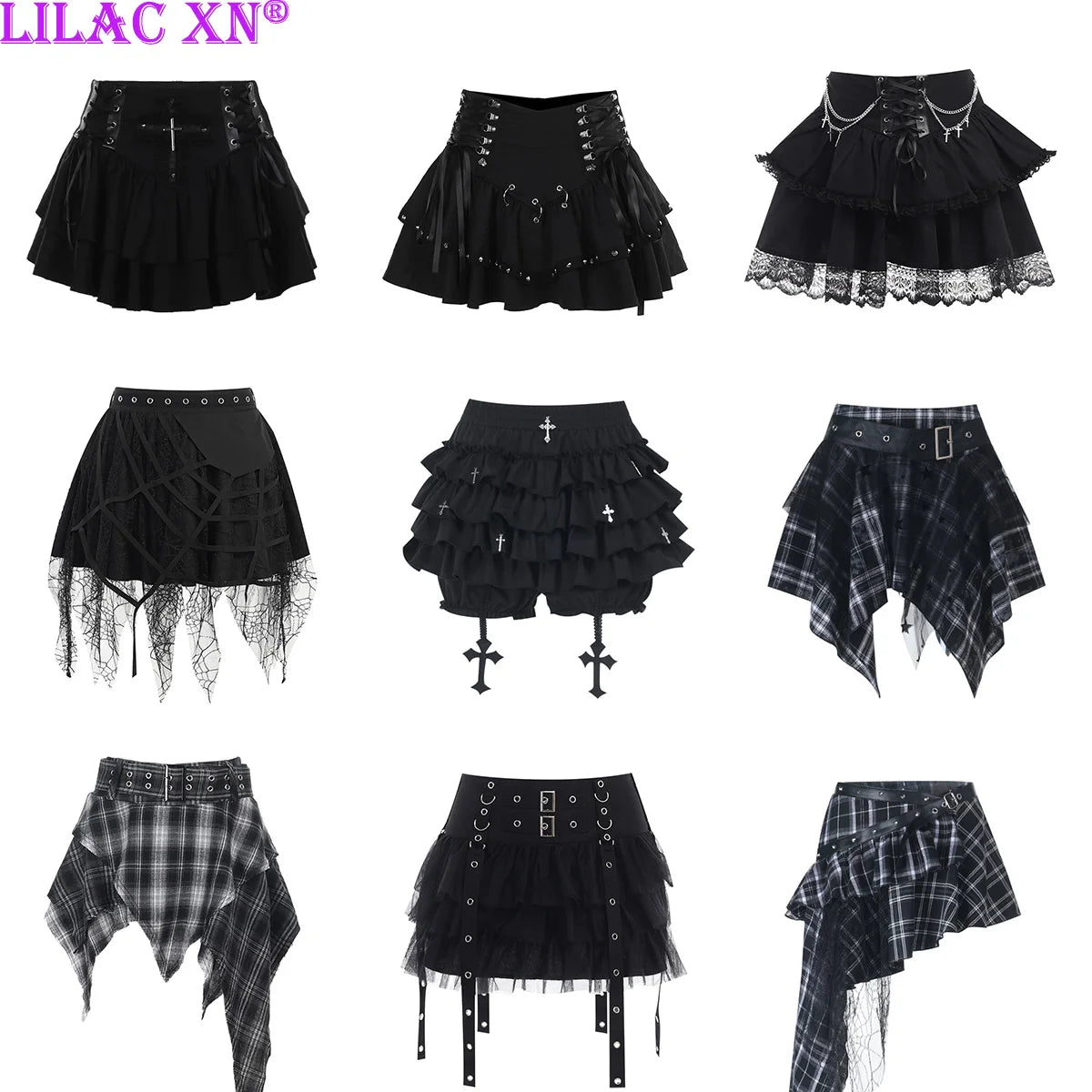 Y2K goth plaid pleated mini skirt for women, high-waisted summer streetwear, kawaii harajuku aesthetic fashion style