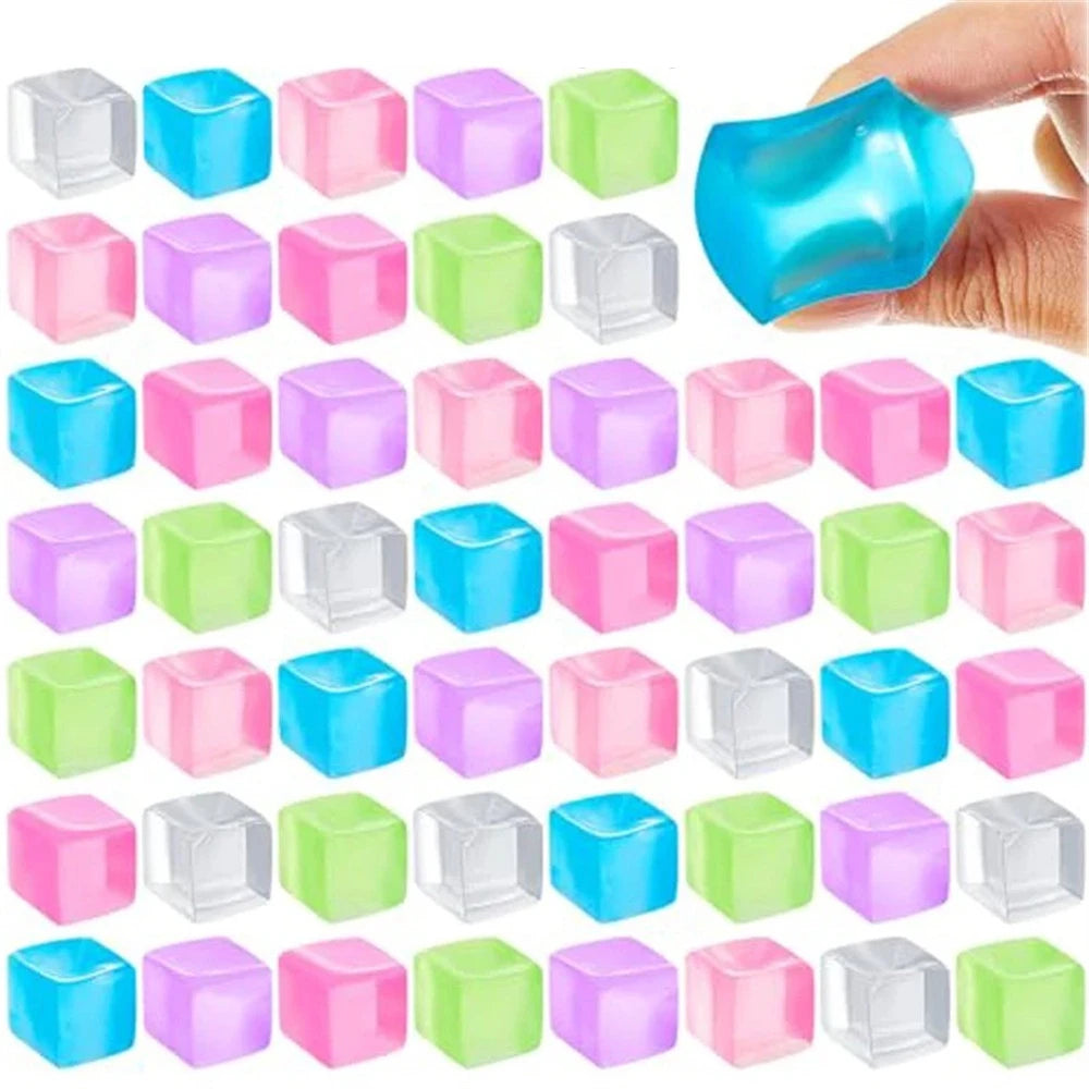Kawaii Mini Squishy Ice Block Stress Balls - Stress Relief Squeeze Toy (1/3/5/10 PCS)