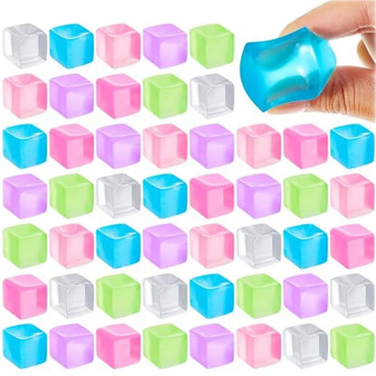 Kawaii Mini Squishy Ice Block Stress Balls - Stress Relief Squeeze Toy (1/3/5/10 PCS)