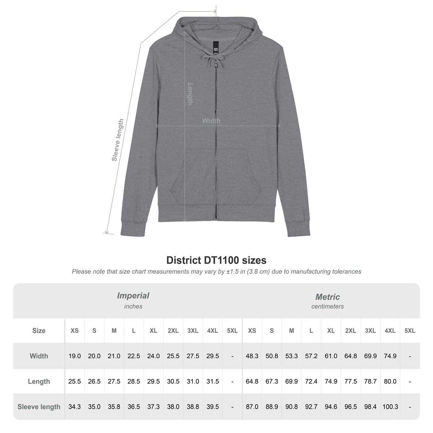 Spectrum Holds Flat — District Unisex Full-Zip Hoodie