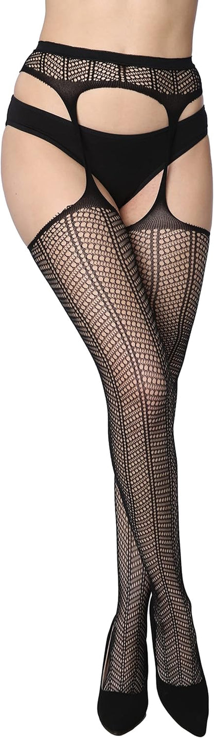 Seductive Fishnet Lace Stockings for Women - 6-Pack of Sexy Pantyhose in Regular & Plus Sizes