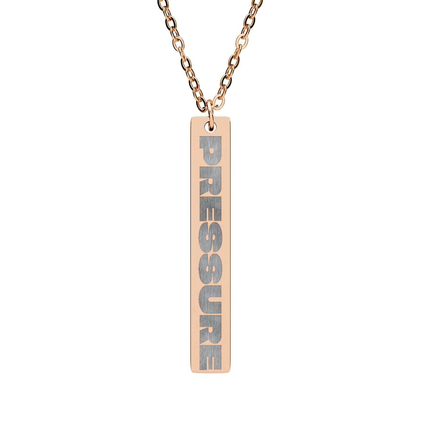 Pressure Vertical Bar Necklace — Engraved Pendant Jewelry