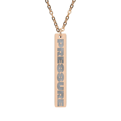 Pressure Vertical Bar Necklace — Engraved Pendant Jewelry