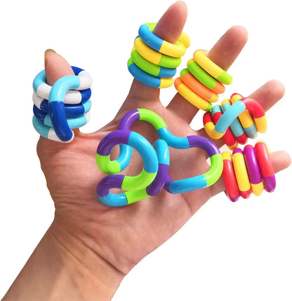 3-Pack Tangle Fidget Toys - Sensory Hand-Eye Coordination & Anxiety Relief for Kids and Adults - Boost Fine Motor Skills!