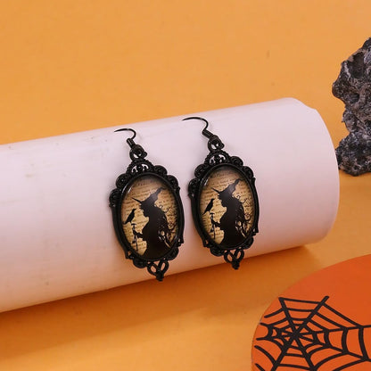 Goth Witch Earrings for Women Halloween Witch Earrings Gothic Cameo Earring Punk Emo Jewelry Halloween Earring Jewelry Emo Accessories