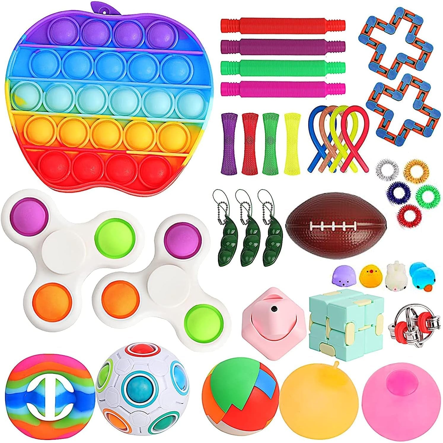 Ultimate 38-Piece Fidget Toy Set - Popit Dimple Sensory Pack for Kids & Adults - Perfect Classroom Prizes, Party Favors & Stress Relief for All Ages!