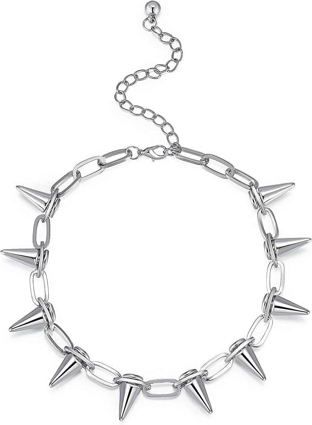 Spike Necklace Spike Choker Rivet Goth Necklaces Chokers with Spikes and Chain Streetwear Vintage Punk Necklace for Women Men