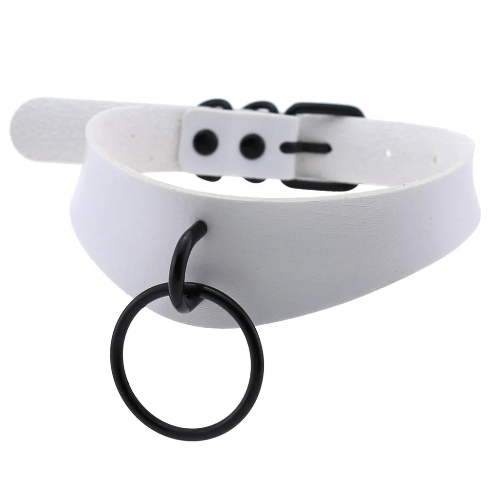 Y2K Gothic punk heart choker necklace with black and red design, stylish harajuku jewelry for women and girls.
