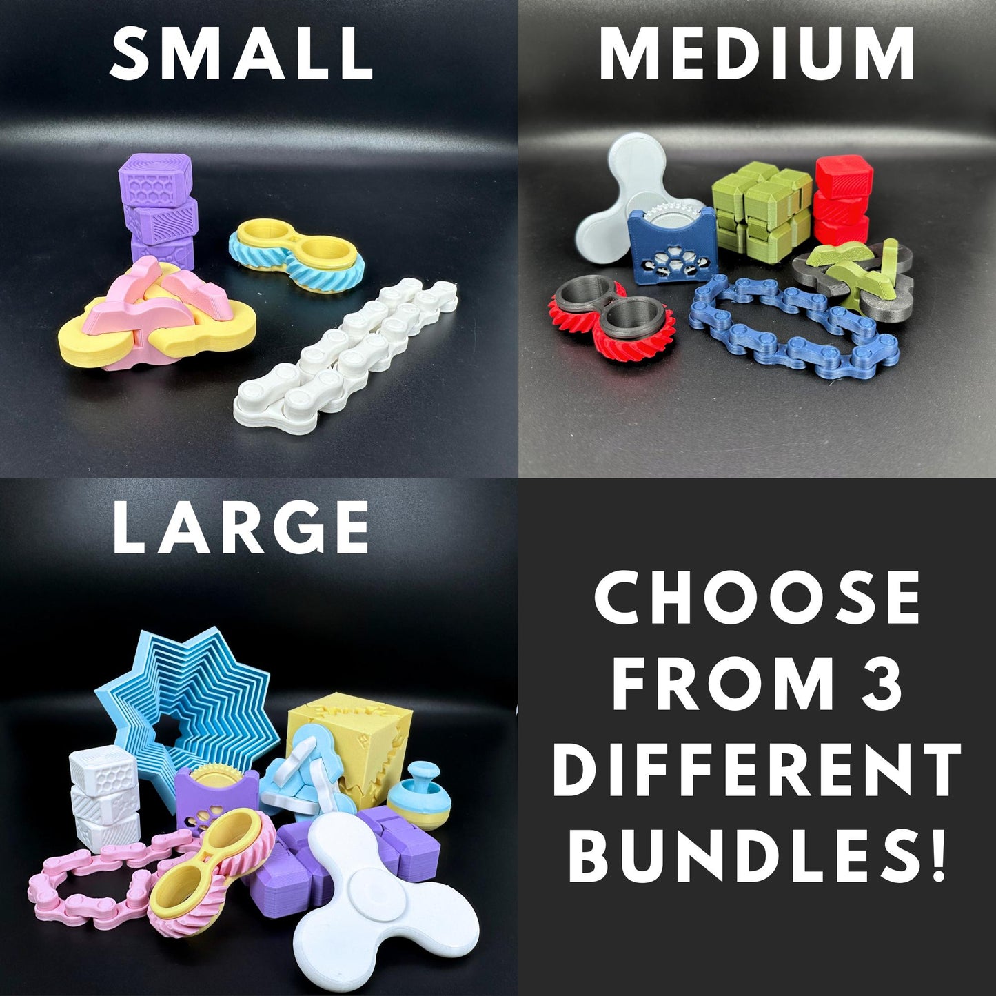 Ultimate 3D Printed Fidget Toy Bundle - Fun, Colorful Gadgets for Kids and Adults, Perfect Gift for Stress Relief!