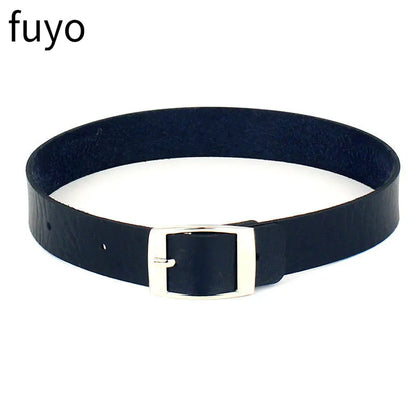 New Goth Choker Necklace Men Punk Rock Heart Geometry PU Necklace for Women Choker Gothic Bondage Goth Chocker Neck Jewelry