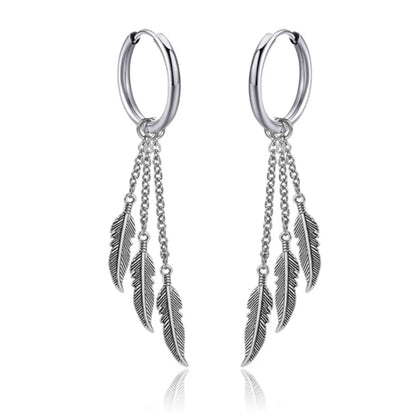 New Punk Stainless Steel Chain Hoop Earrings for Women Men 2021 Trendy Goth Pop Hip Hop Pendants Ear Jewelry Accessories Earring