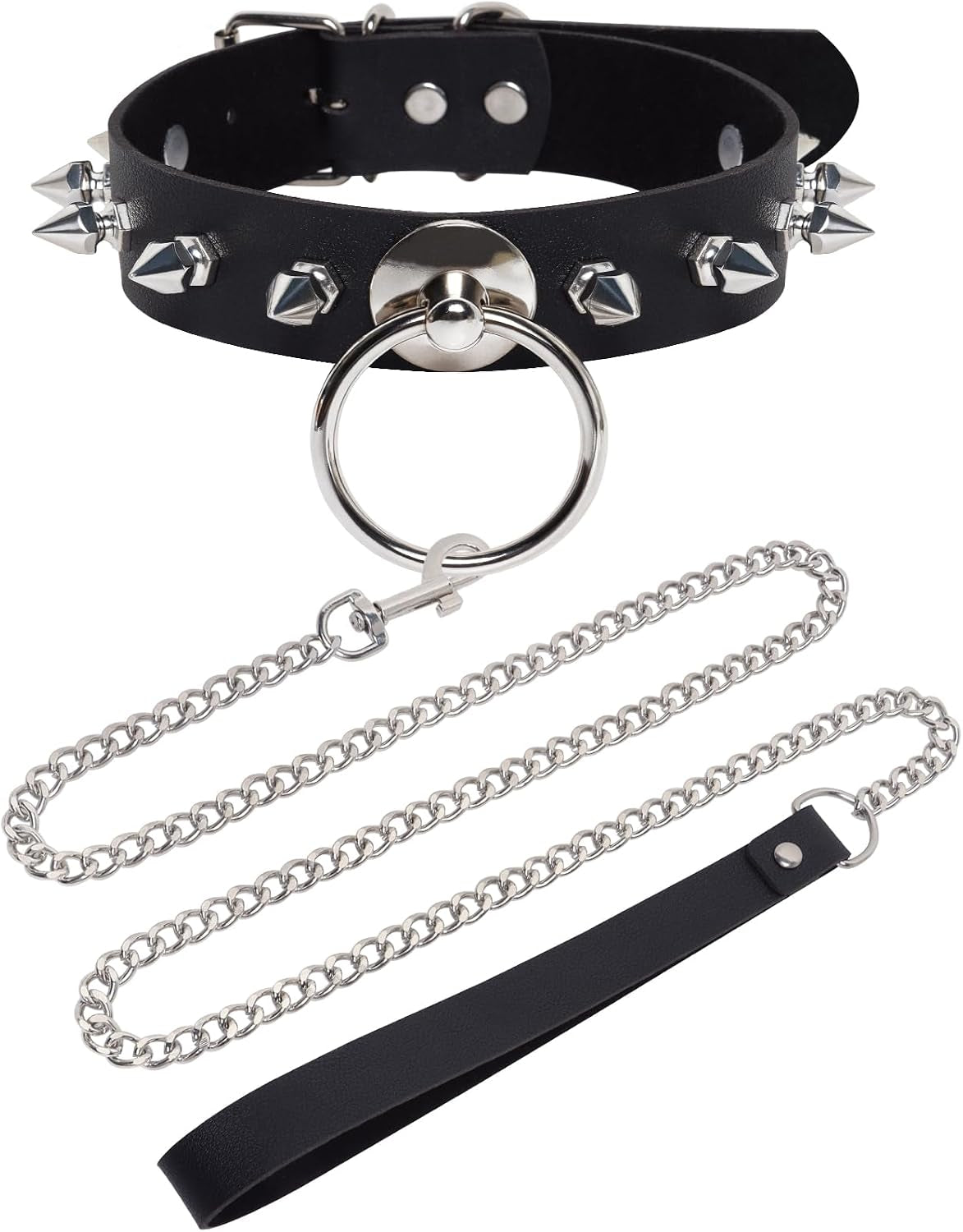Goth Choker Necklace for Women, Black Choker Collar for Women, Leather Necklace Gothic Jewelry Necklaces Punk Accessories, Fashion Rave Halloween Cosplay Costume