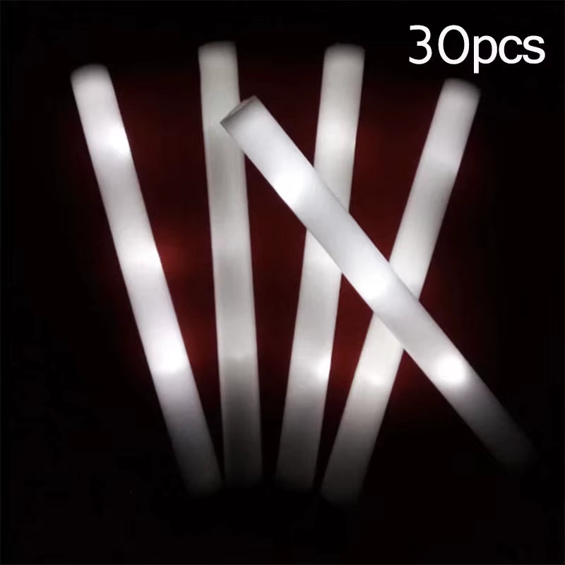 Vibrant 15/30 Pcs LED Glow Sticks - Colorful RGB Cheer Tubes for Parties, Weddings, and Events!