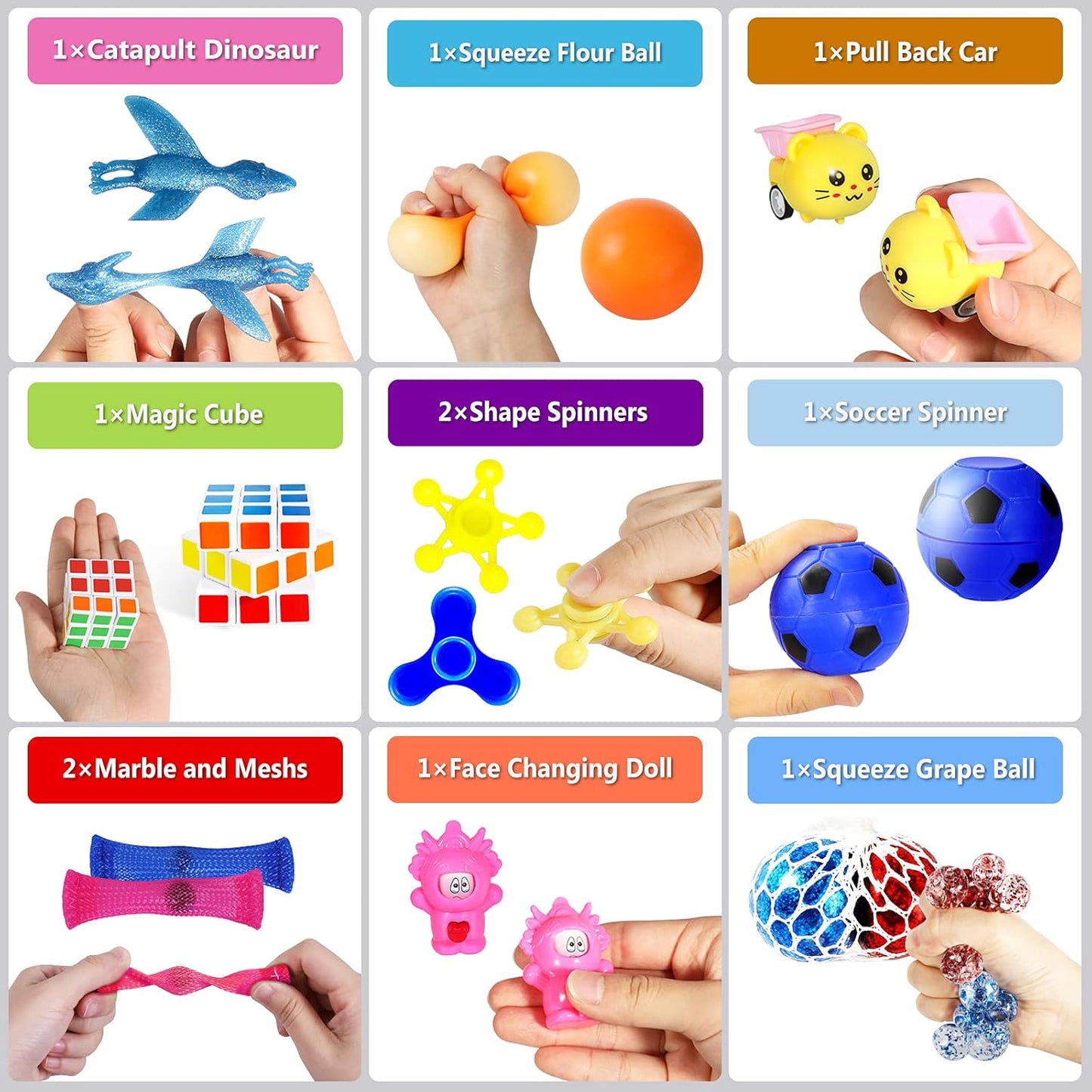Ultimate 48-Pack Sensory Fidget Toy Bundle for Stress Relief - Perfect for Kids, Adults, Autistic & ADHD Support, Includes Squeeze Balls, Marble Mesh, & Wacky Track